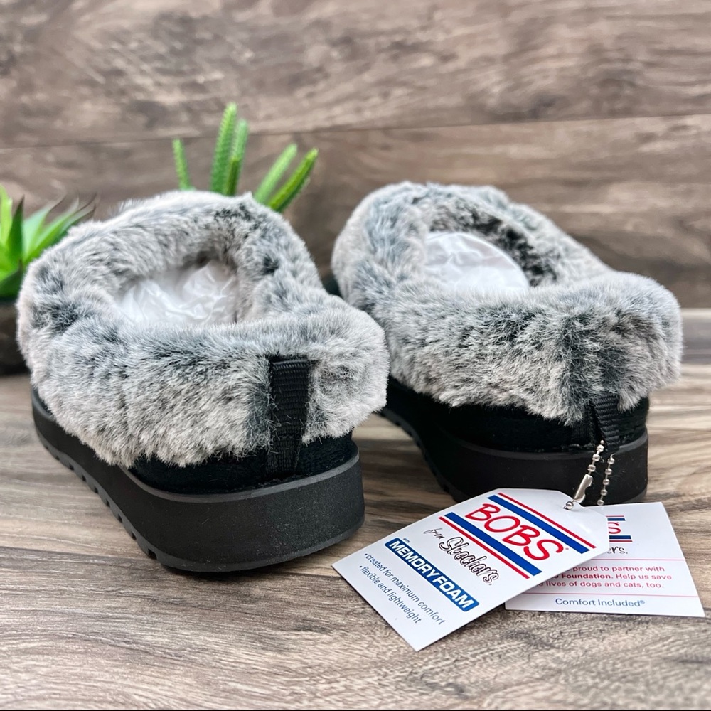 NIB Bobs Skechers Keepsakes 2.0 Faux Fur Sweater Clog Slipper 8M Indoor Outdoor - Picture 7 of 12